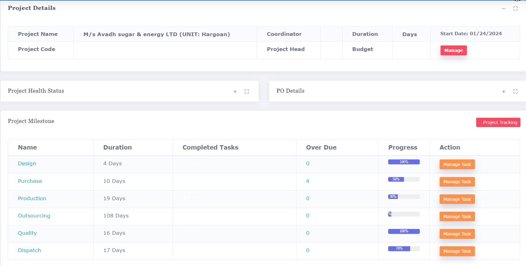 EPC Project Dashboard